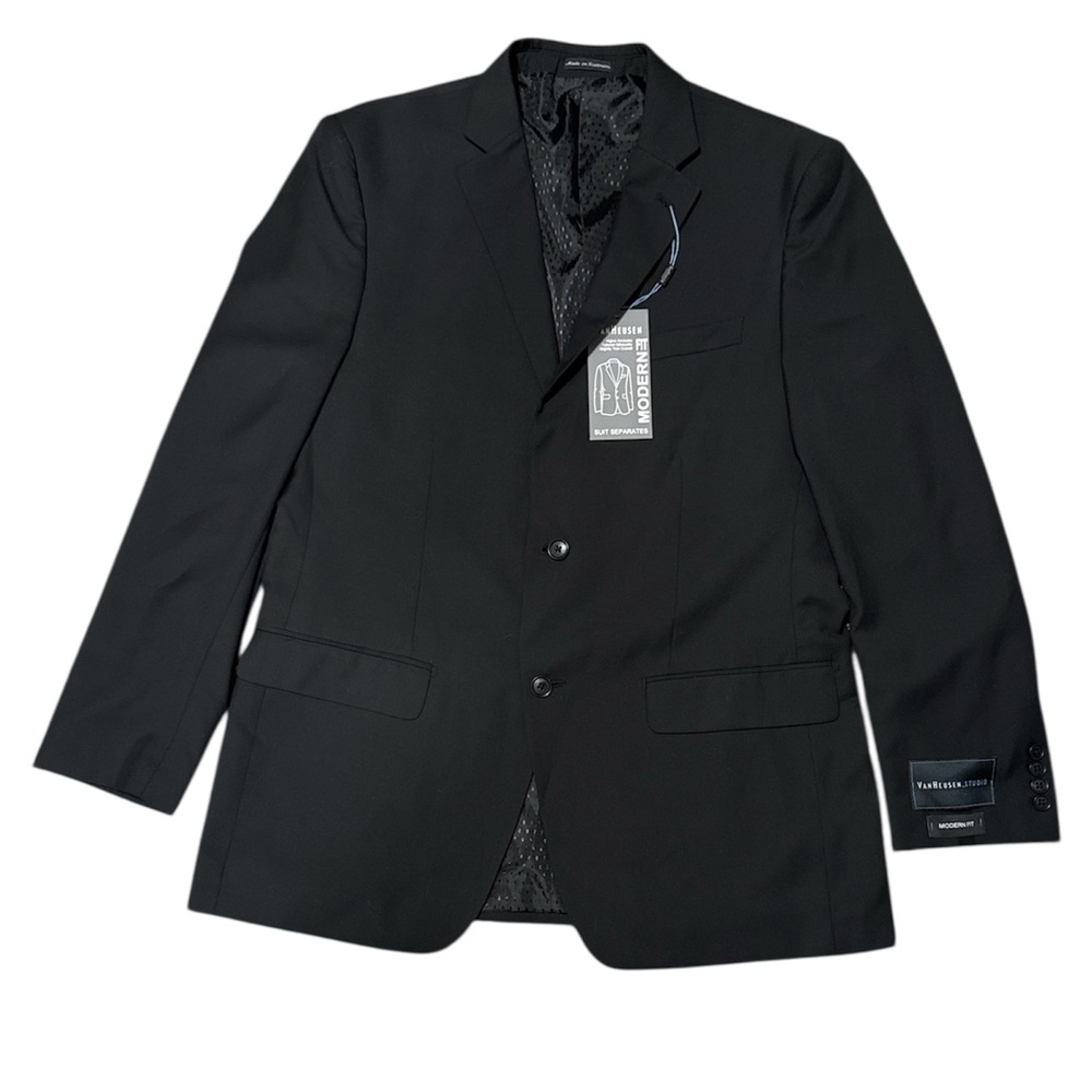 NWT Van Heusen Men's Black Suit Jacket - 44L
